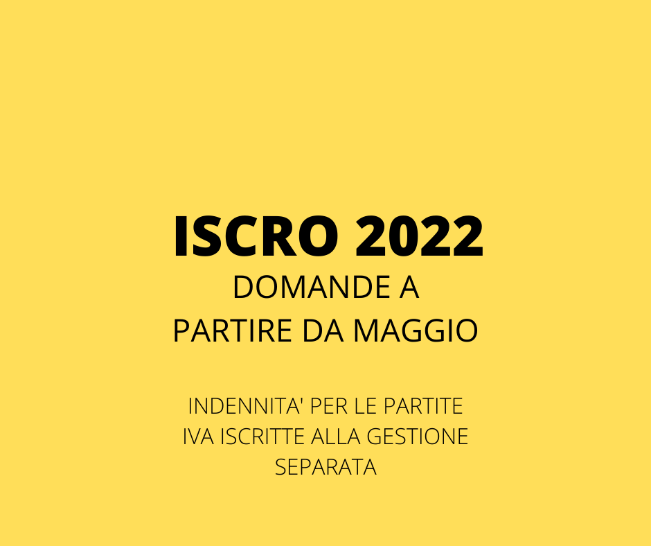 Indennita ISCRO 2022